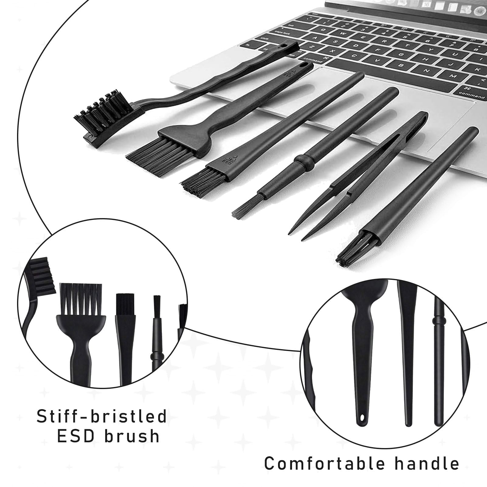 Tastatur Reinigung 10 Stück Antistatische Bürste Nylon Antistatik Reinigungsset PC Keyboard Cleaning Kit