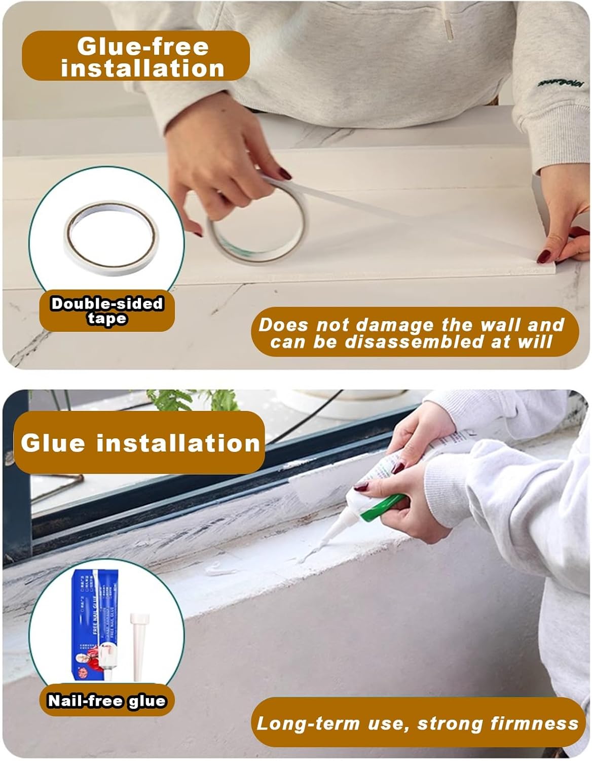 Self-Adhesive Window Sill Replacement Board Cuttable Window sill Protector Marble Window sill