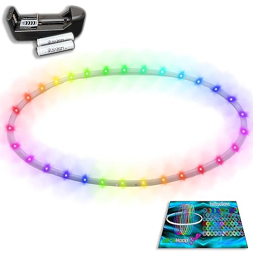 UltraHoop Shuffle LED Hoop - 30 Smart Auto Color Changing LED Lights - 30" x 5/8" OD (Advanced & Kids)