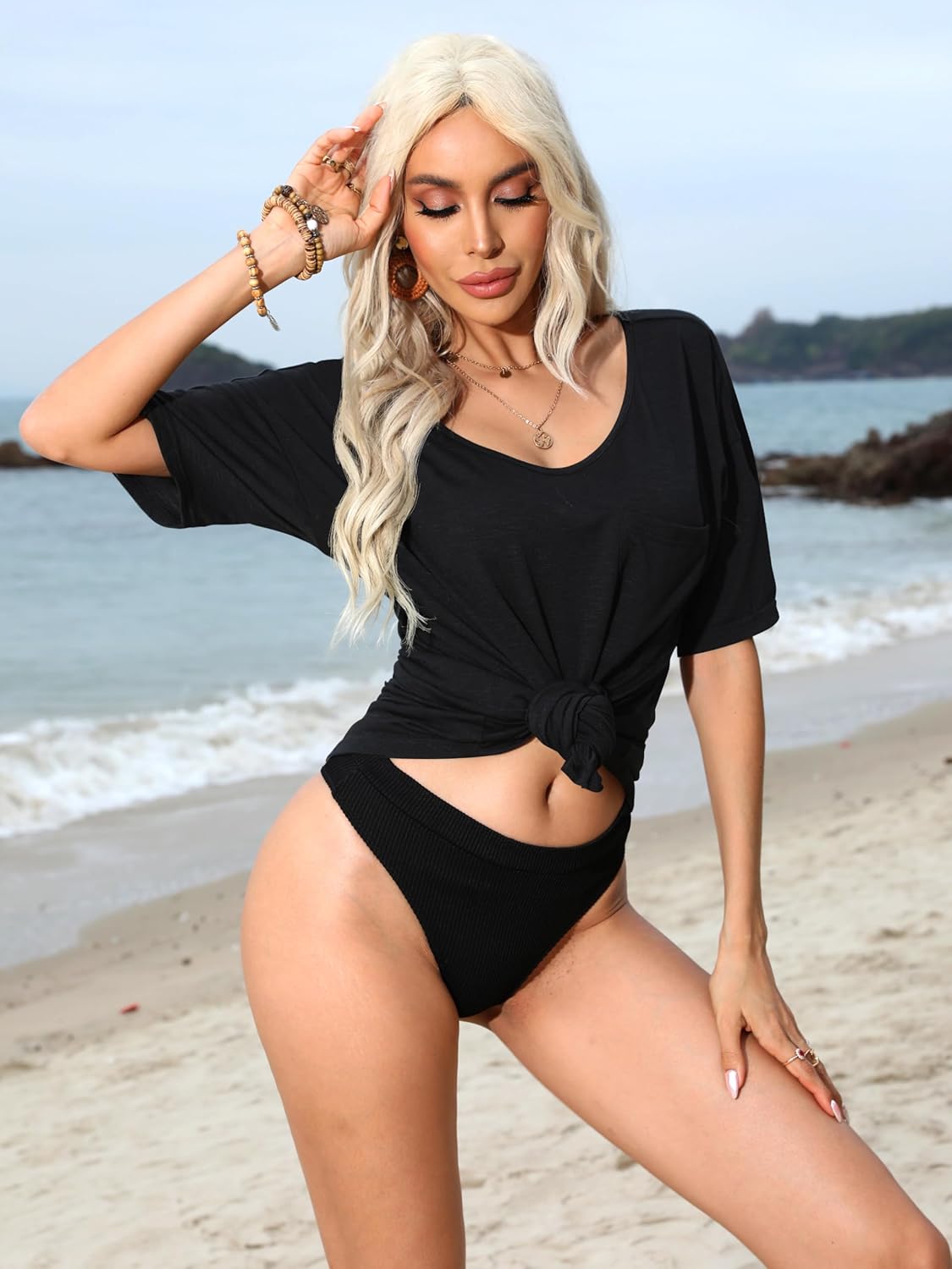 Mawor Nightgowns for Women V Neck Short Sleeve Soft Cotton Blend Oversized Sleep Shirts Tshirts - Image 3