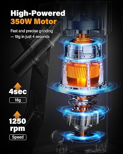 Miniatura 7 de SHARDOR Molinillo de café de 2.520 in, molinillos eléctricos de café espresso para uso doméstico con precisión de grado comercial, 100 ajustes de