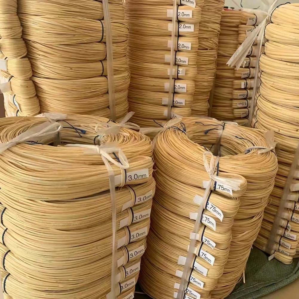 ECYC Ltd 1KG Natural Rattan Weaving Material Flat Rattan Strips for DIY