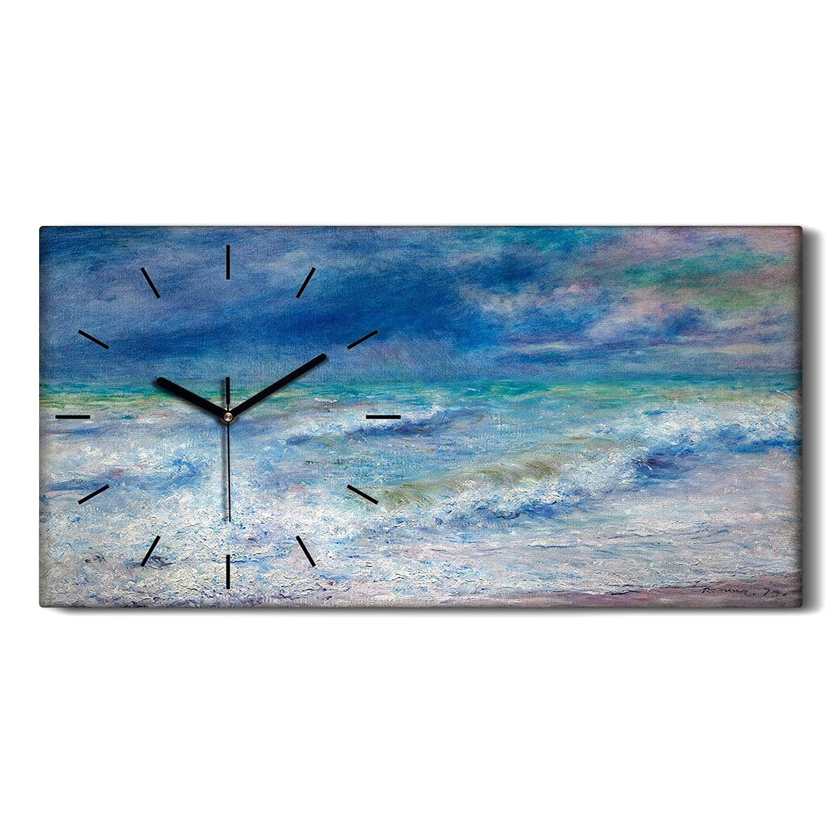 Horloge sur Toile Art Moderne Salon Tableau Panoramique 60x30cm