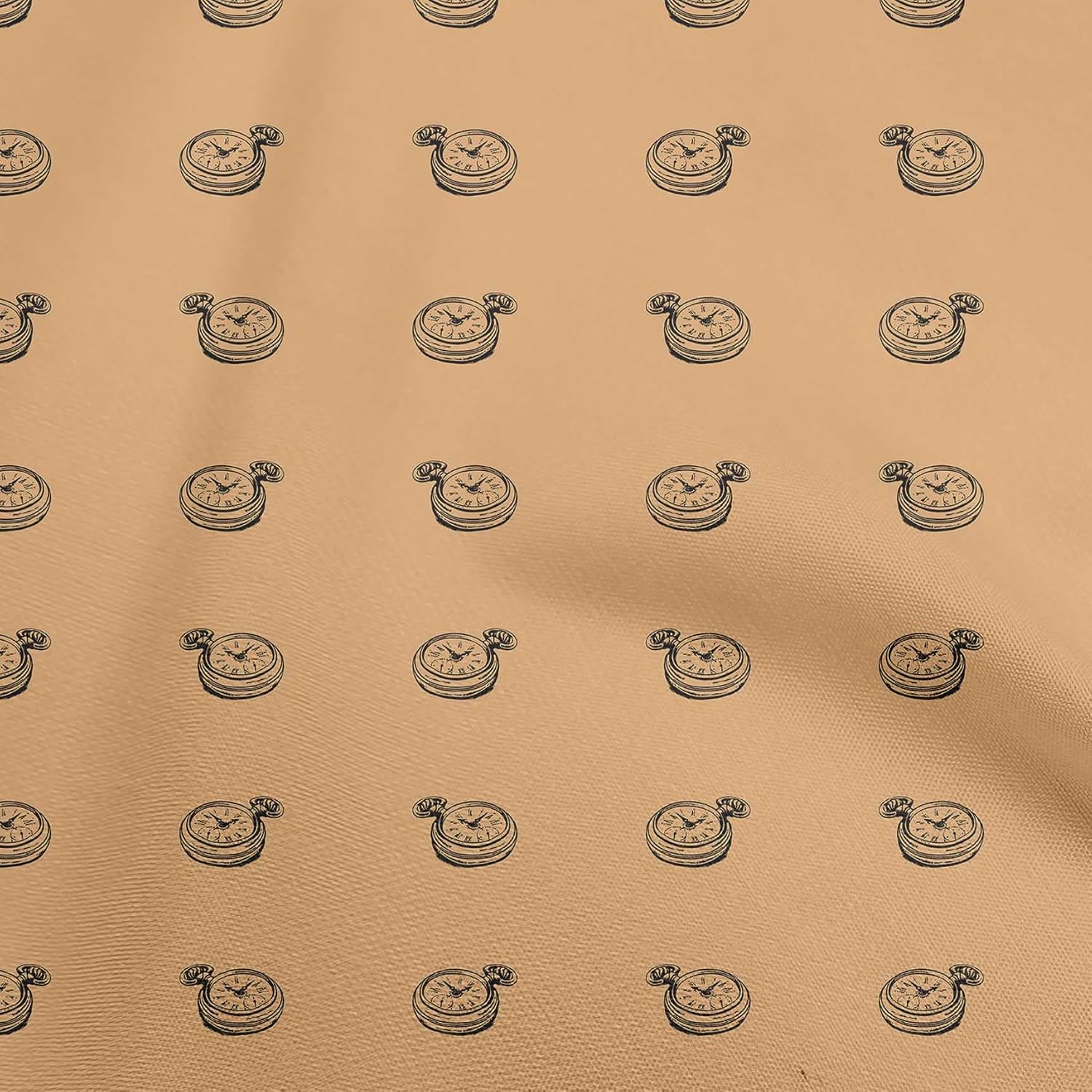 oneOone Georgette Viscose Dark Olive Green Fabric Minimal Retro Watch Craft Projects Decor Fabric Printed By The Yard 42 Inch Wide