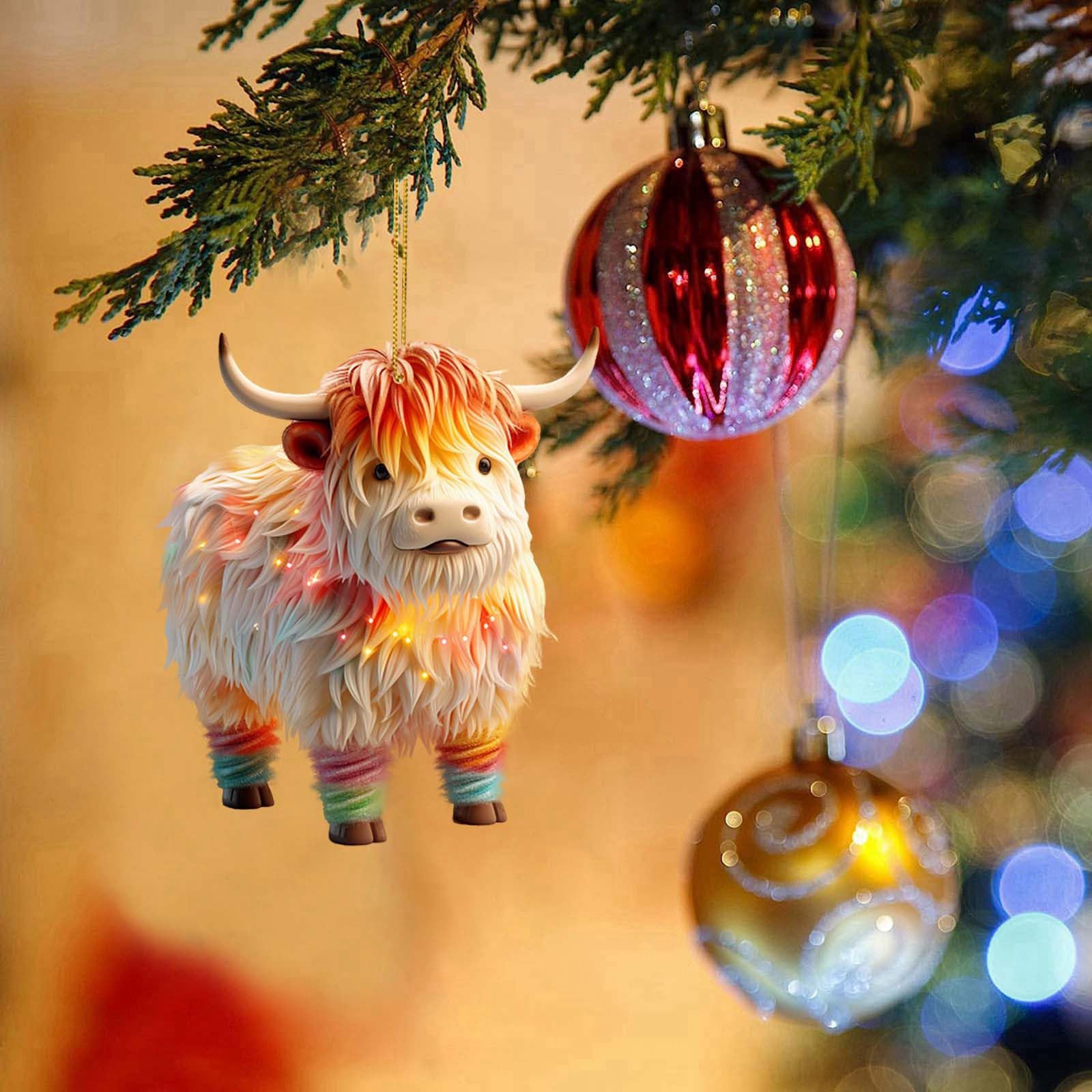 12 Stück Weihnachtsbaum Anhänger - Acryl Christbaumschmuck Mit Schneemann & Weihnachtsmann