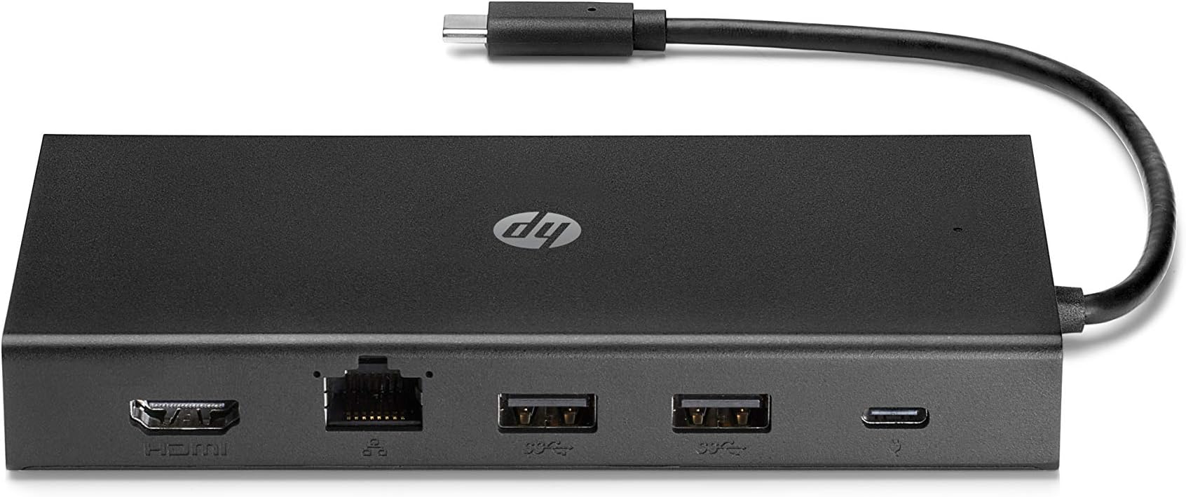 HP Travel USB-C Multi Port Hub Docking Station with USB-C, RJ-45, HDMI, SD and Micro SD Slots - 1C1Y5AA, Black