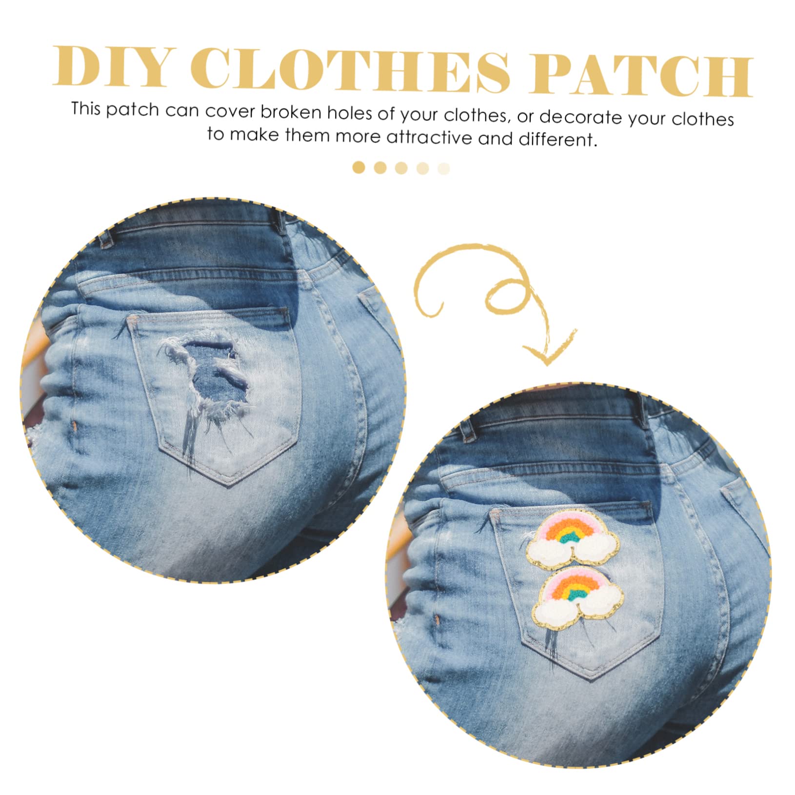 OSALADI 5 Set Toppe Decorative Per Abbigliamento Patches Termoadesive Per Riparazioni E Decorazioni Vestiti Jeans Borse E Accessori Fai Da Te 8 Pezzi*5