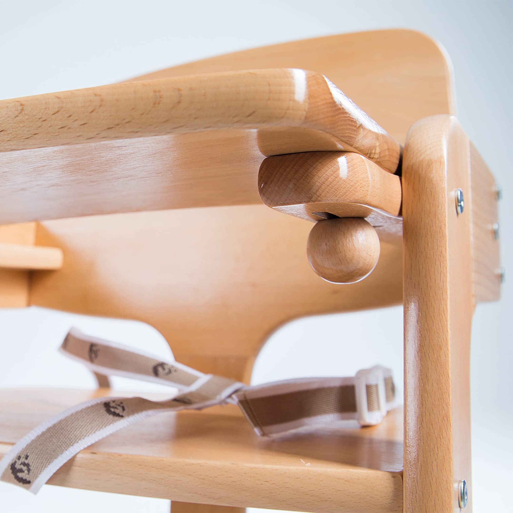 roba Chaise Haute Évolutive en Bois Massif Kid Up + Plateau Repas Détachable - Hauteur Réglable - 6 Mois jusqu'à 50 kg - Naturel