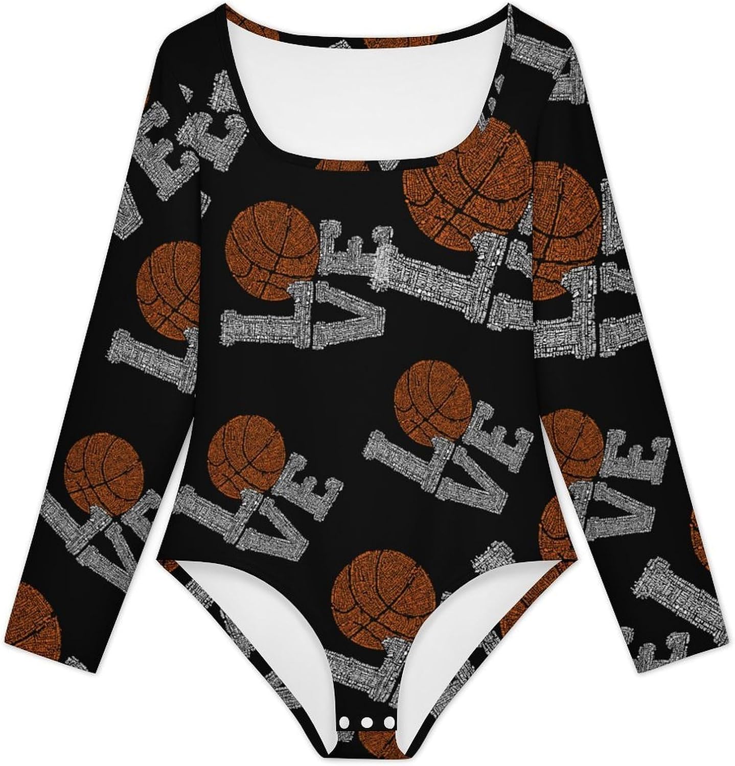 Love Basketball Women's Bodysuits Long Sleeve Top 5XL