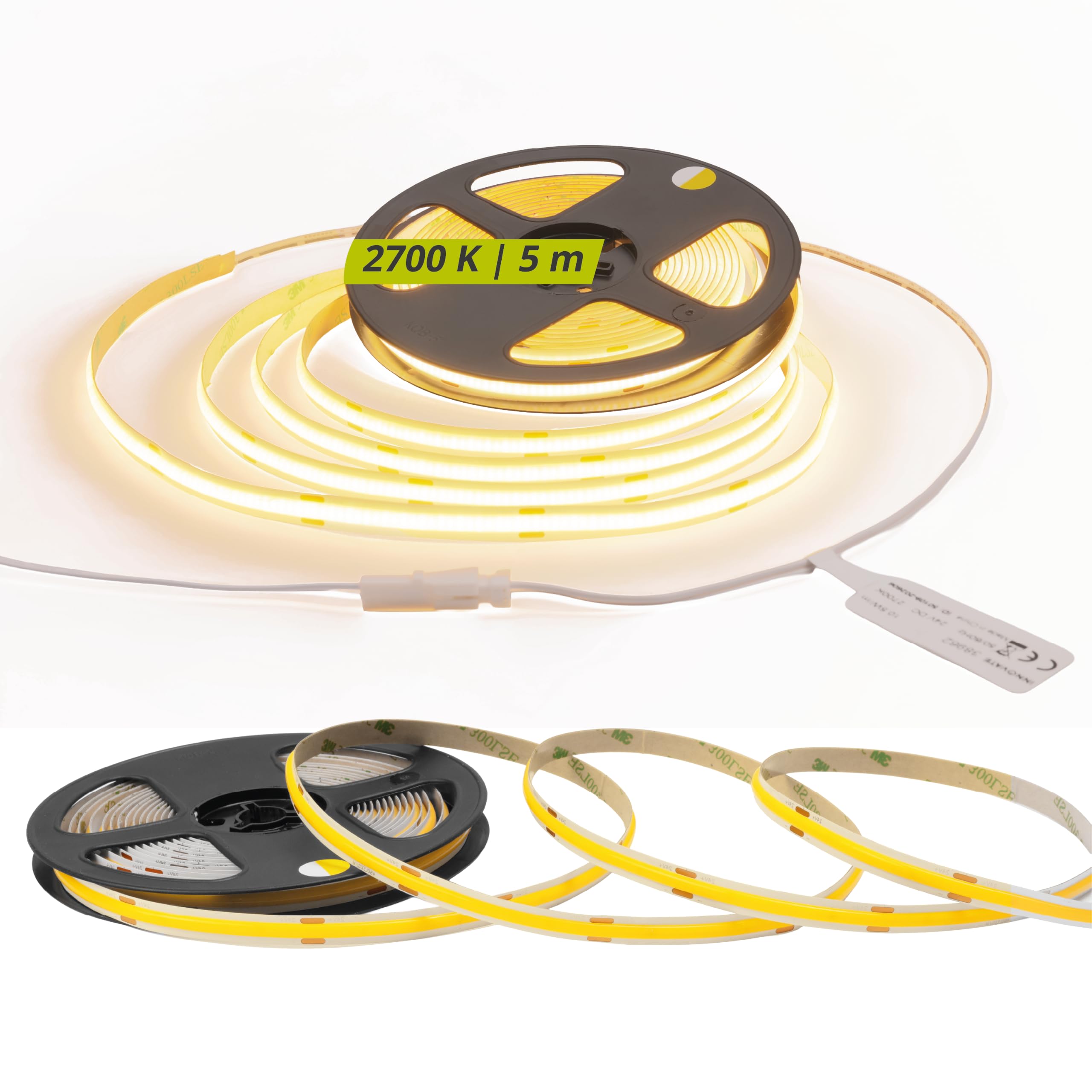 INNOVATE COB LED Streifen Aussenbereich 5m Dimmbar 2700K 24V Selbstklebend