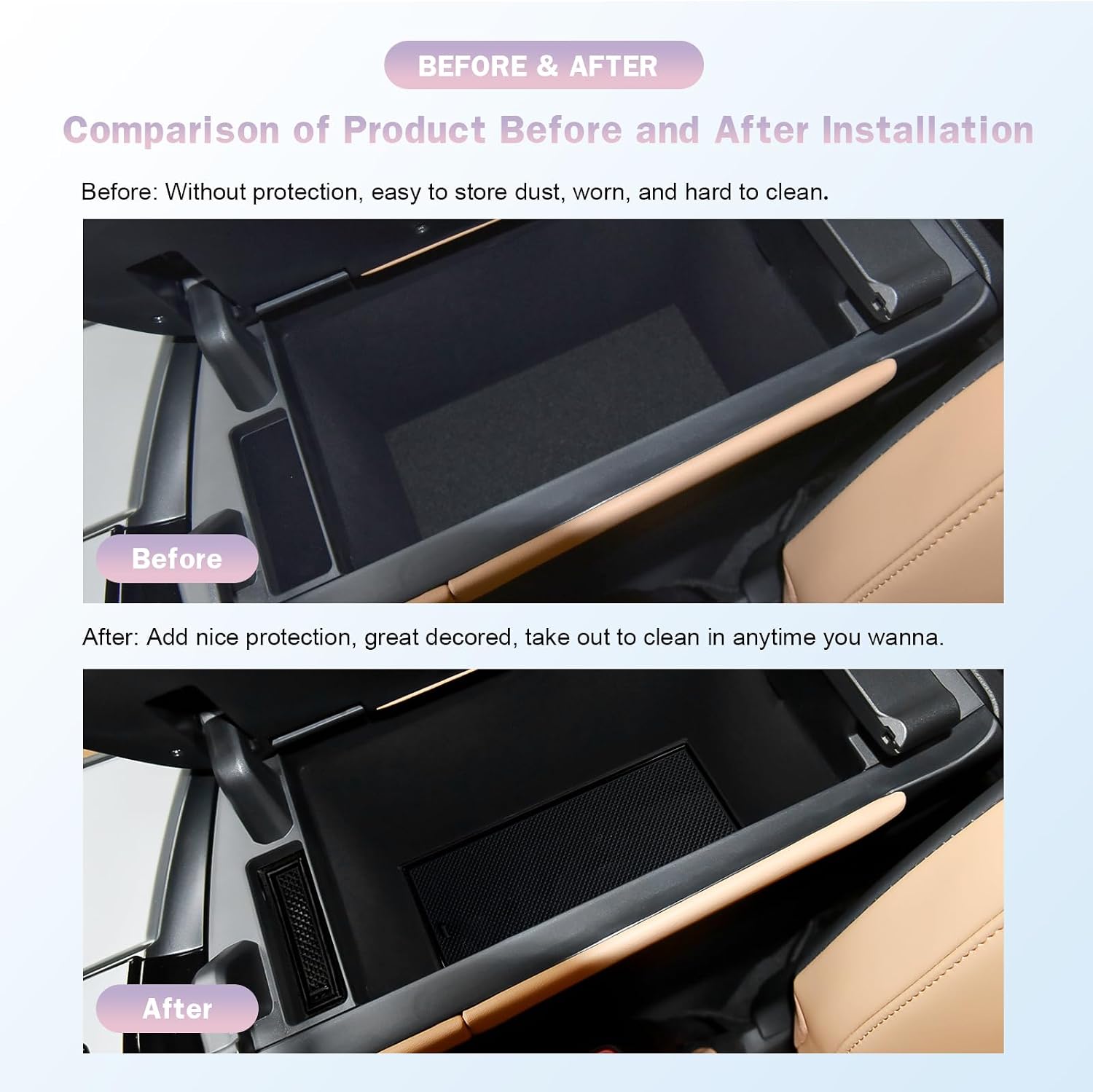 LUWU for 2025 2026 Lexus NX Accessories - for 2022 2023 2024 2025 2026 Lexus NX 450 NX 350 NX 250 NX250 NX350 NX450 Door Slot Mat Cup Holder Inserts Center Console Liners Mats Black-trim - 18 PCS/Sets image 2