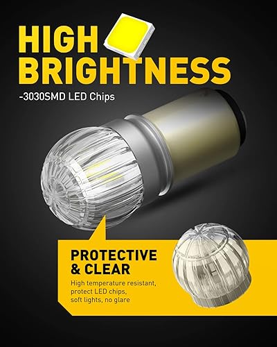 Miniatura 2 de AUXITO - Focos led de luz de reversa 1157, extremadamente brillantes 3030 conjunto de chips de 6000 K blanco, 1157 BAY15D 1016 1034 1157 2057 2357