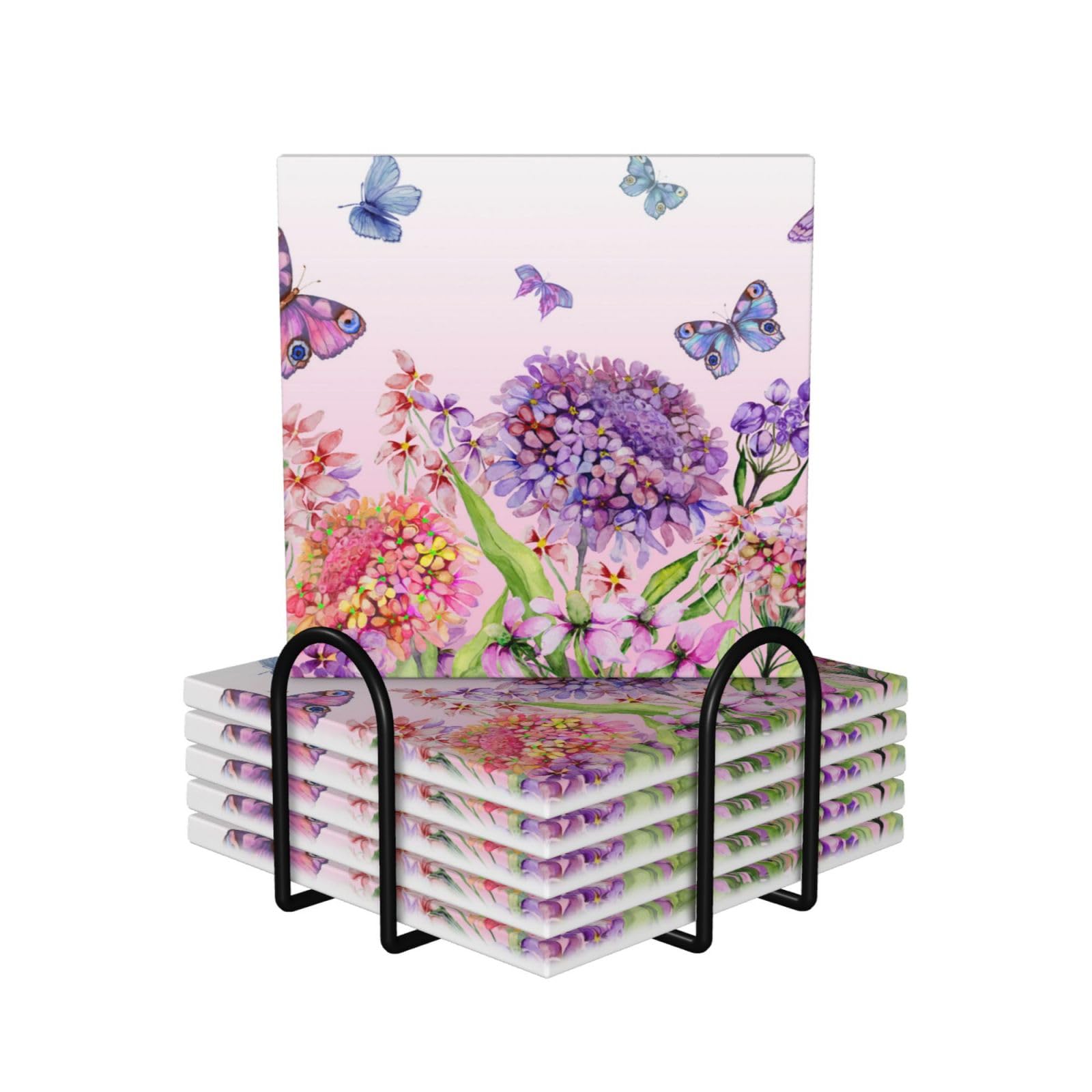 Dessous de verre en céramique motif papillon, le cadeau de mariage idéal pour décoration de table