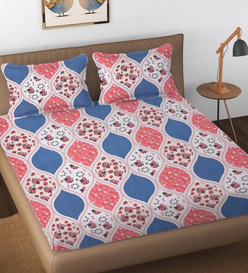 Image of Filymore Floral Printed Pillow Covers | Made with Pure Microfiber Soft & Skin Friendly Pillow Cases | Size (17 x 27 inch, Off White) Set of 2