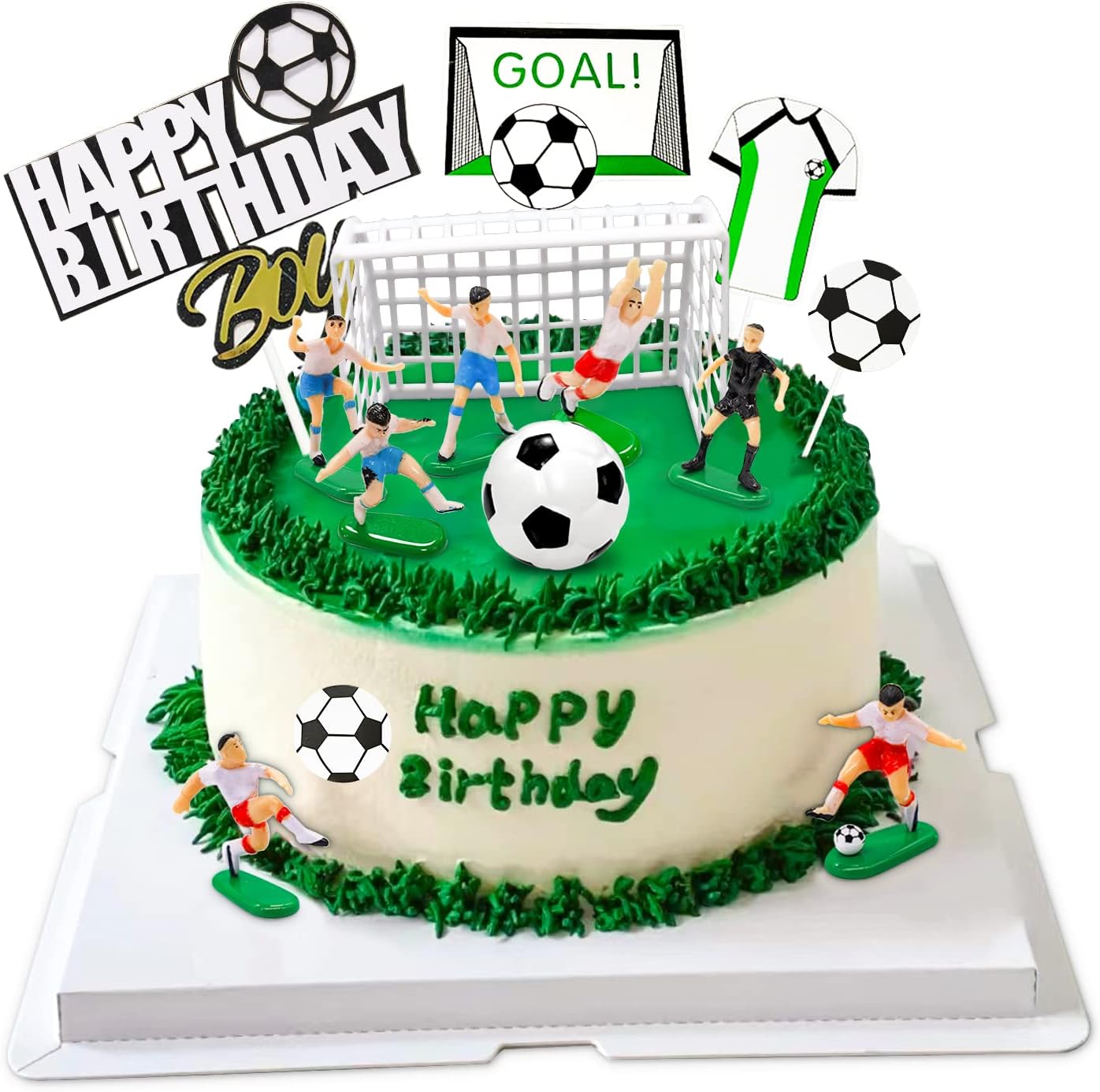 Lukinuo 14pcs Soccer Cake Topper Soccer Cake Decorations