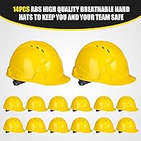 Vista 2 de Leumoi Cascos de seguridad de suspensión de 4 puntos, cascos de seguridad a granel, cascos de construcción de ABS, cascos de trinquete ajustables