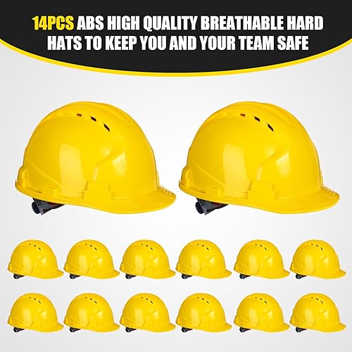 Miniatura 2 de Leumoi Cascos de seguridad de suspensión de 4 puntos, cascos de seguridad a granel, cascos de construcción de ABS, cascos de trinquete ajustables