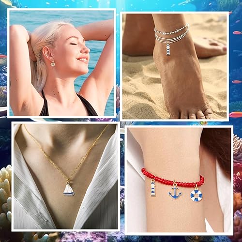 Miniatura 5 de 50 dijes náuticos con temática oceánica de aleación de timón de barco, dijes de ancla para timón de barco, accesorios para manualidades,