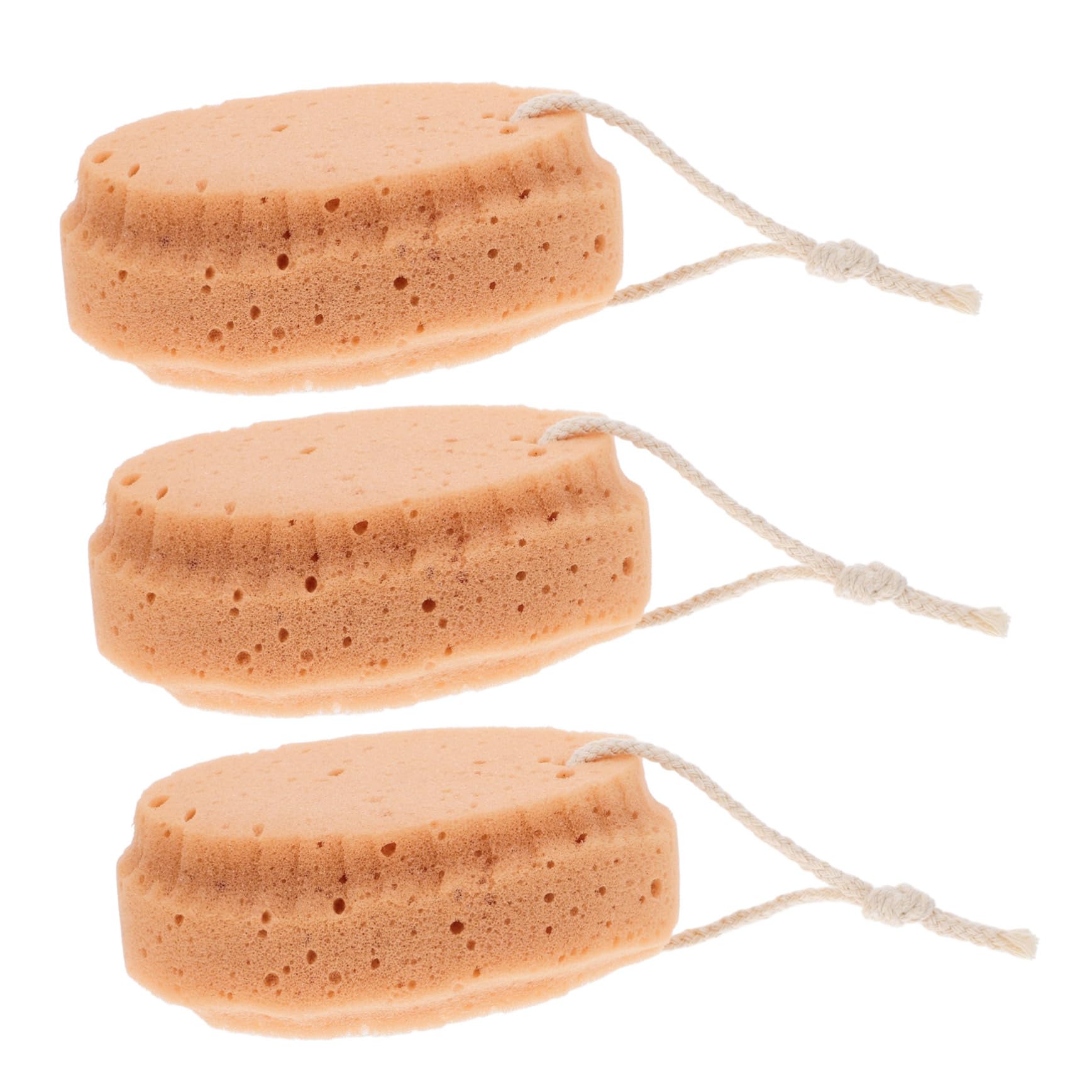 PACKOVE 3pcs Gentle Exfoliating Sponges Sponge for Newborns and Adults Convenient Storage with Fine String for Easy Drying and Skin Revitalization