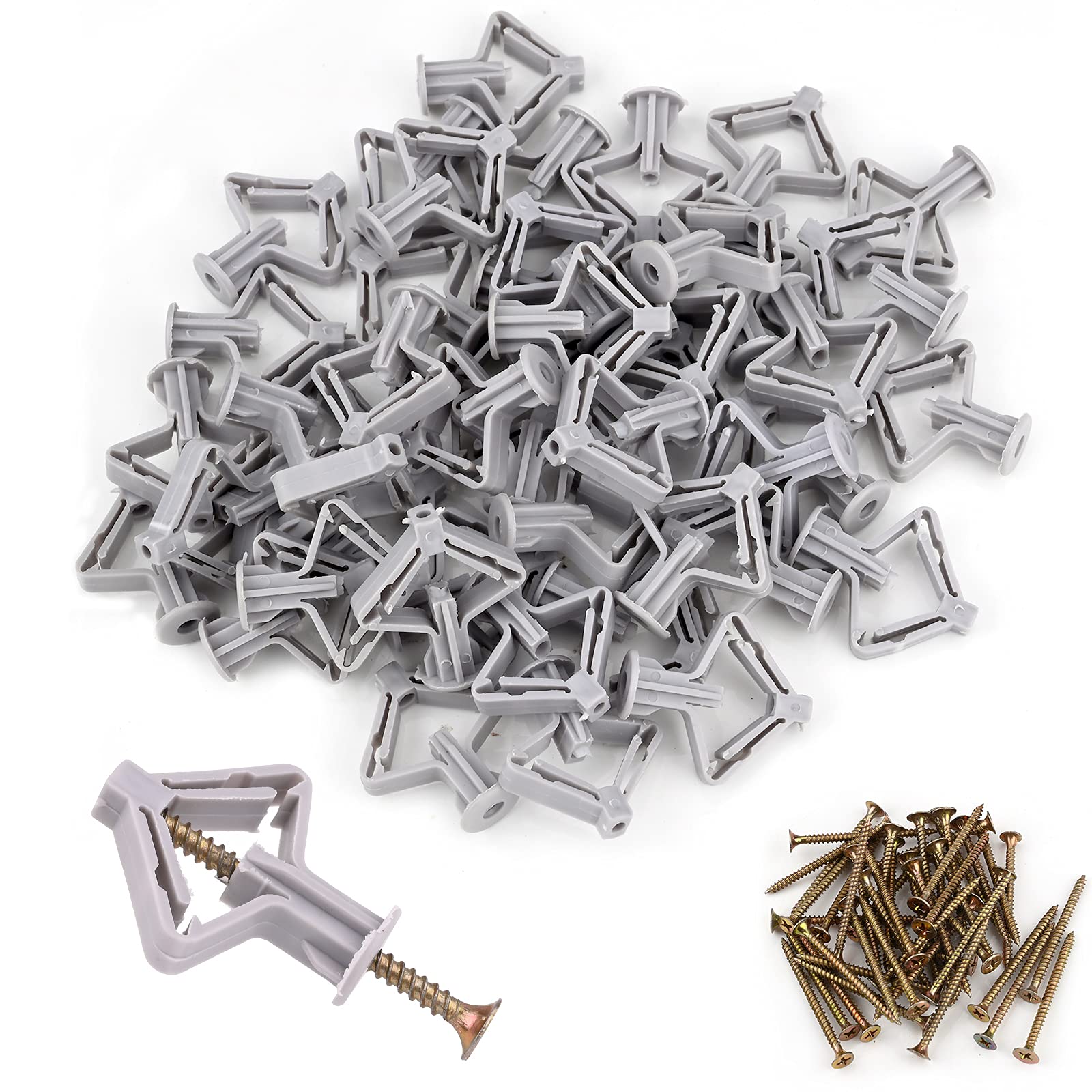 Buy Plasterboard Wall Plugs and Screws 50 Sets Gypsum Board Expansion