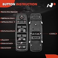 Vista 4 de Interruptor maestro de ventanilla eléctrica A-Premium compatible con Chrysler 300 2015-2022, Pacifica 2017-2022 y Dodge Charger 2015-2021, lado
