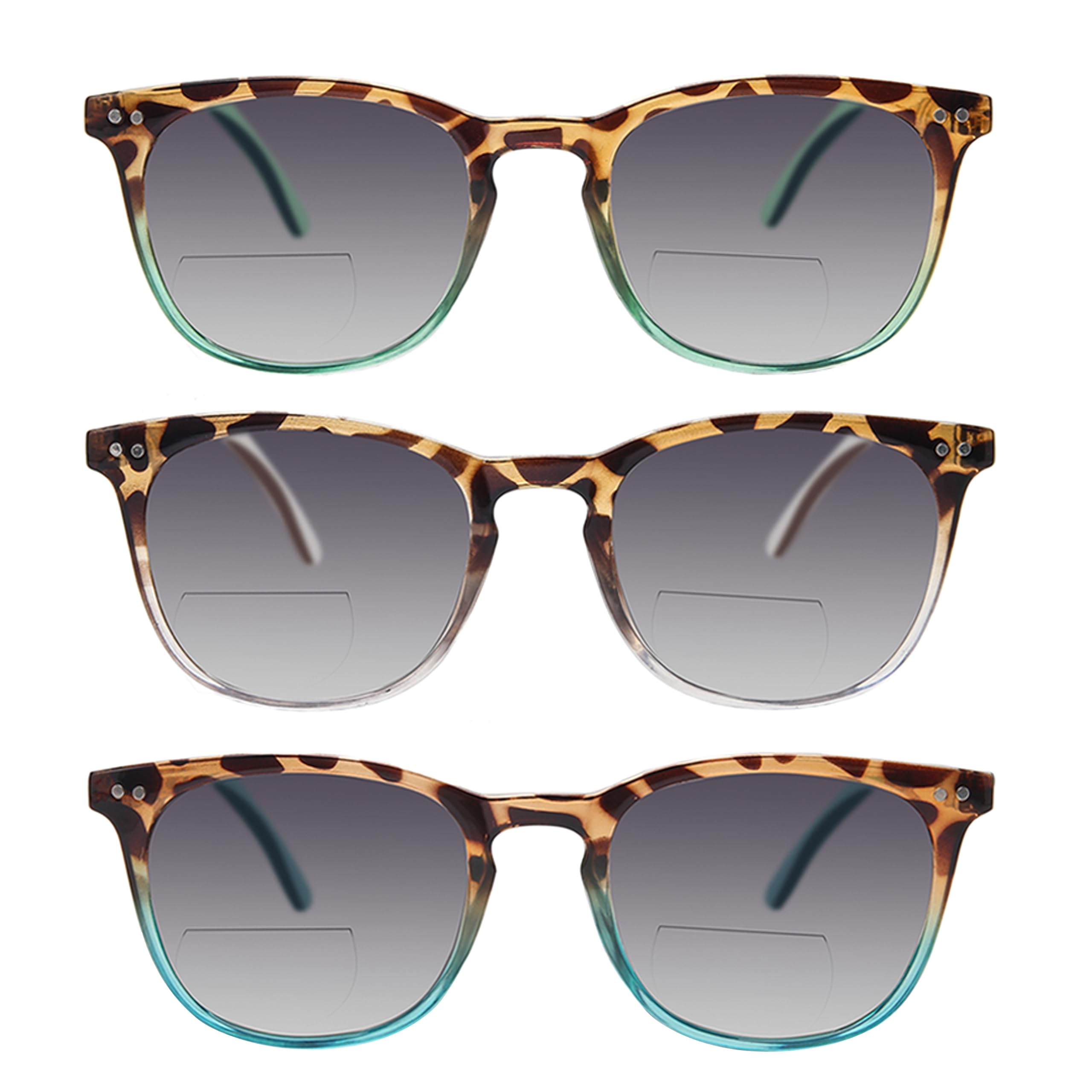 Dolarosey Bifocal Reading Glasses Sunglasses 3 Pack Vintage Spring Hinge UV400 Protection for a Smooth Feel and Classy Design (1.5) - Image 2