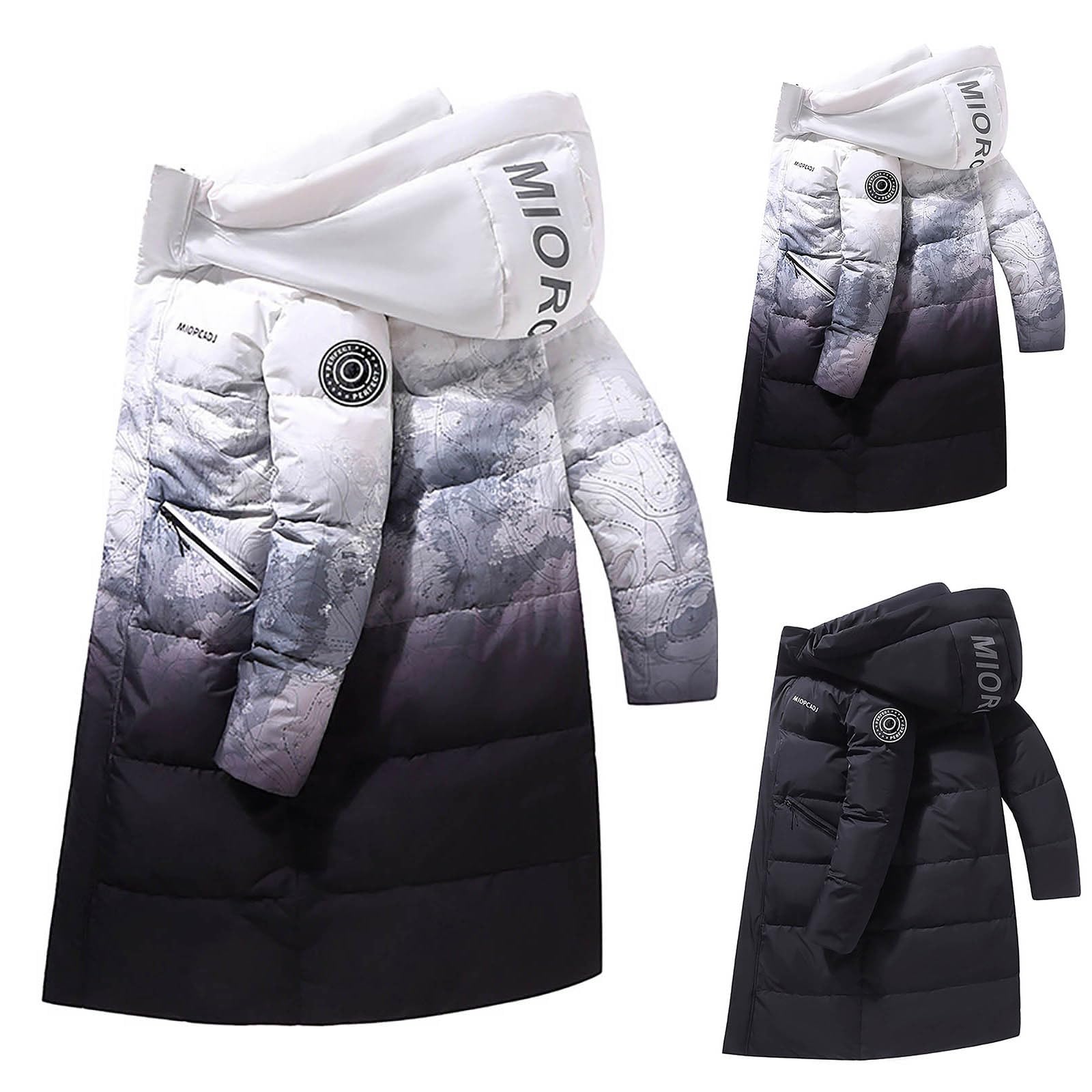 Genérico Plumas Hombre Ligero, Chaquetas Invierno para Hombre,Chaqueta Acolchada Larga hasta La Rodilla con Capucha De Invierno para Hombre Y Mujer Chaqueta De Invierno