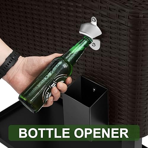 Miniatura 22 de EDOSTORY Carro enfriador de hielo con ruedas de 80 cuartos de galón, barra de bebidas para fiestas en el patio trasero con cuchara de hielo