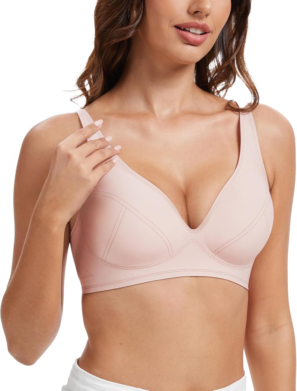 UPTRIS Seamless Bras for Women No Underwire Comfort Bras, Ultra Soft Wireless Full Coverage Bralette for Women 18-28 Years