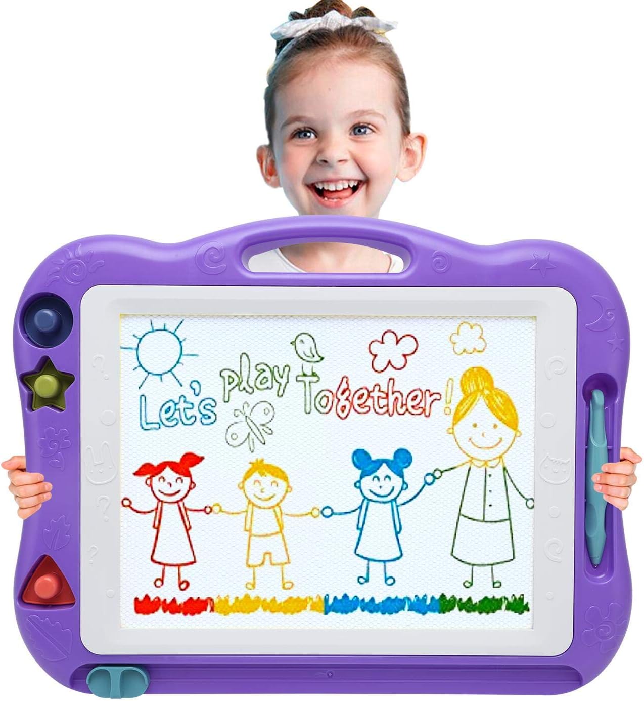Magnetic Drawing Board Toddler Toys for Boys Girls, 43cm Magna Erasable Doodle Board for Kids A Colourful Etch Education Sketch Doodle Pad Toddler Toys for Age 3 4 5 6 7 Year Old Boy Girl