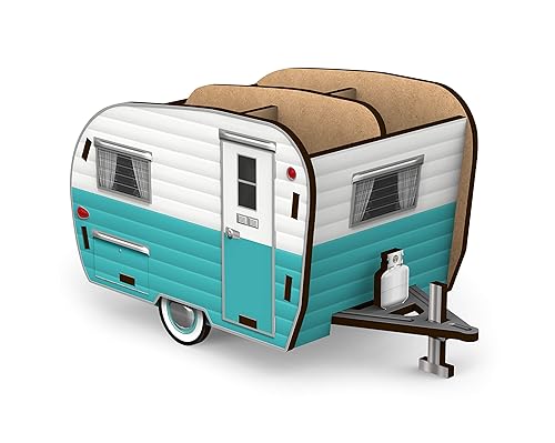 Genuine Fred HAPPY CAMPER Vintage Camper Pencil Holder, White and