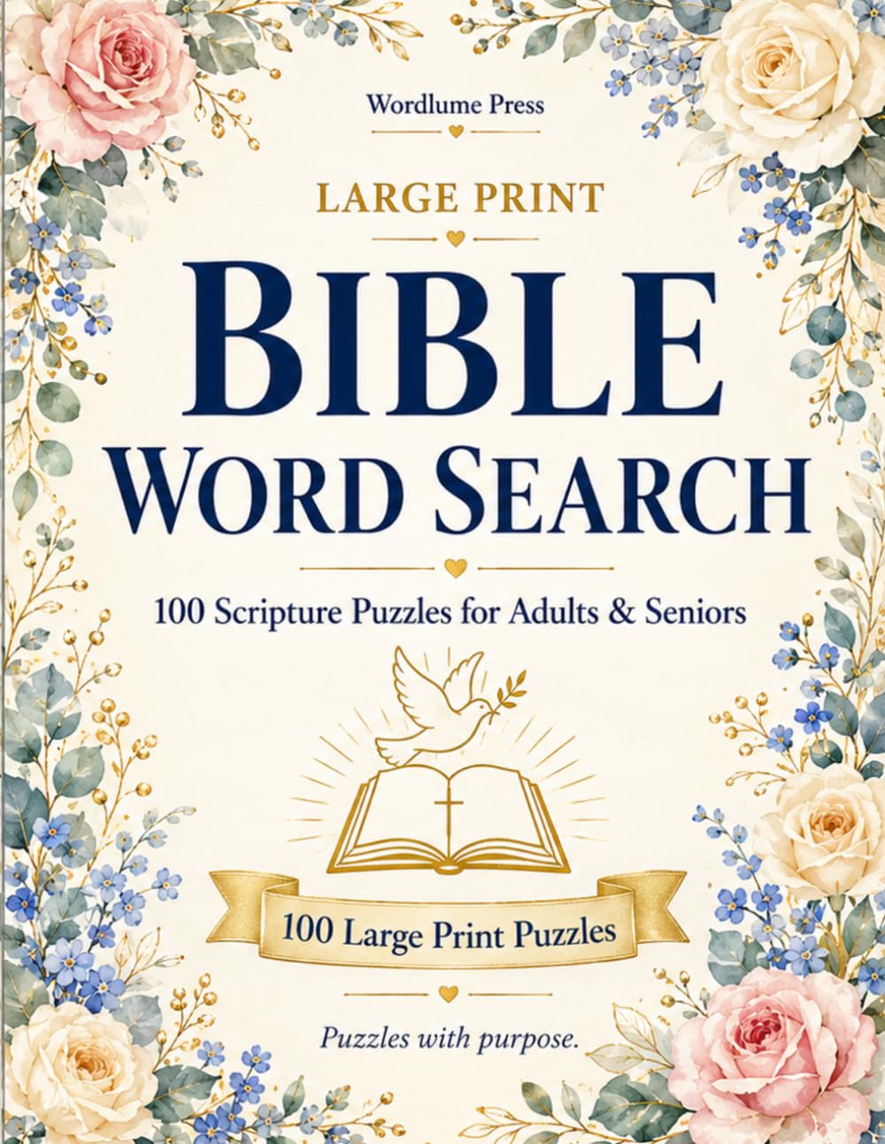 Large Print Bible Word Search: 100 KJV Scripture Puzzles Across 10 Bible Themes — From Genesis to Revelation, for Adults & Seniors with Answer Key