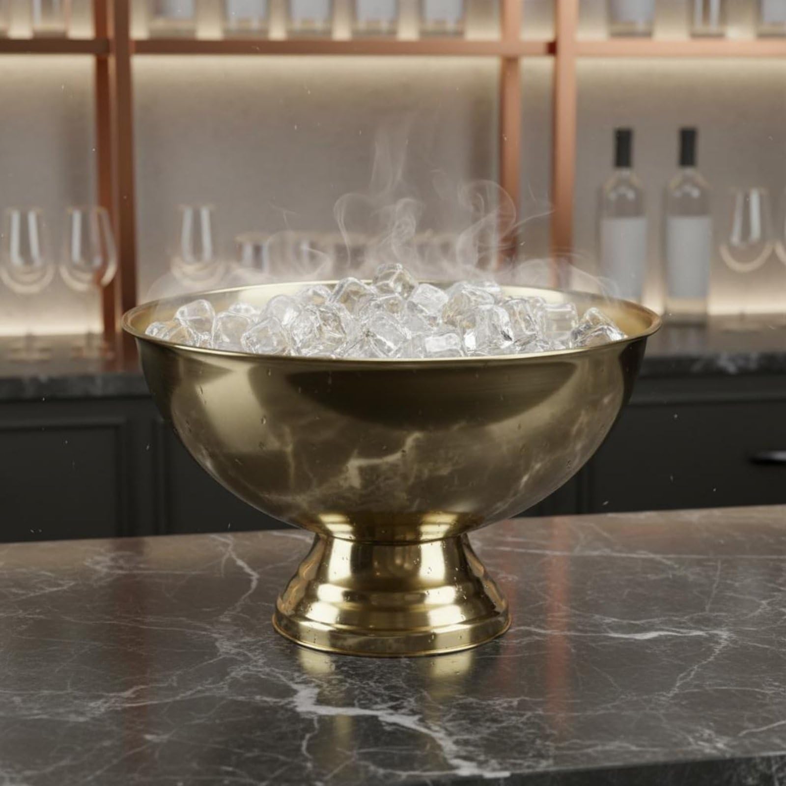Coppa Champagne Vaso Bicchiere Contenitore Costruito in Acciaio Inox 304 con Ampio Spazio per Bottiglie E Ghiaccio Adatto a Bar Ristorante Eventi Speciali, Oro