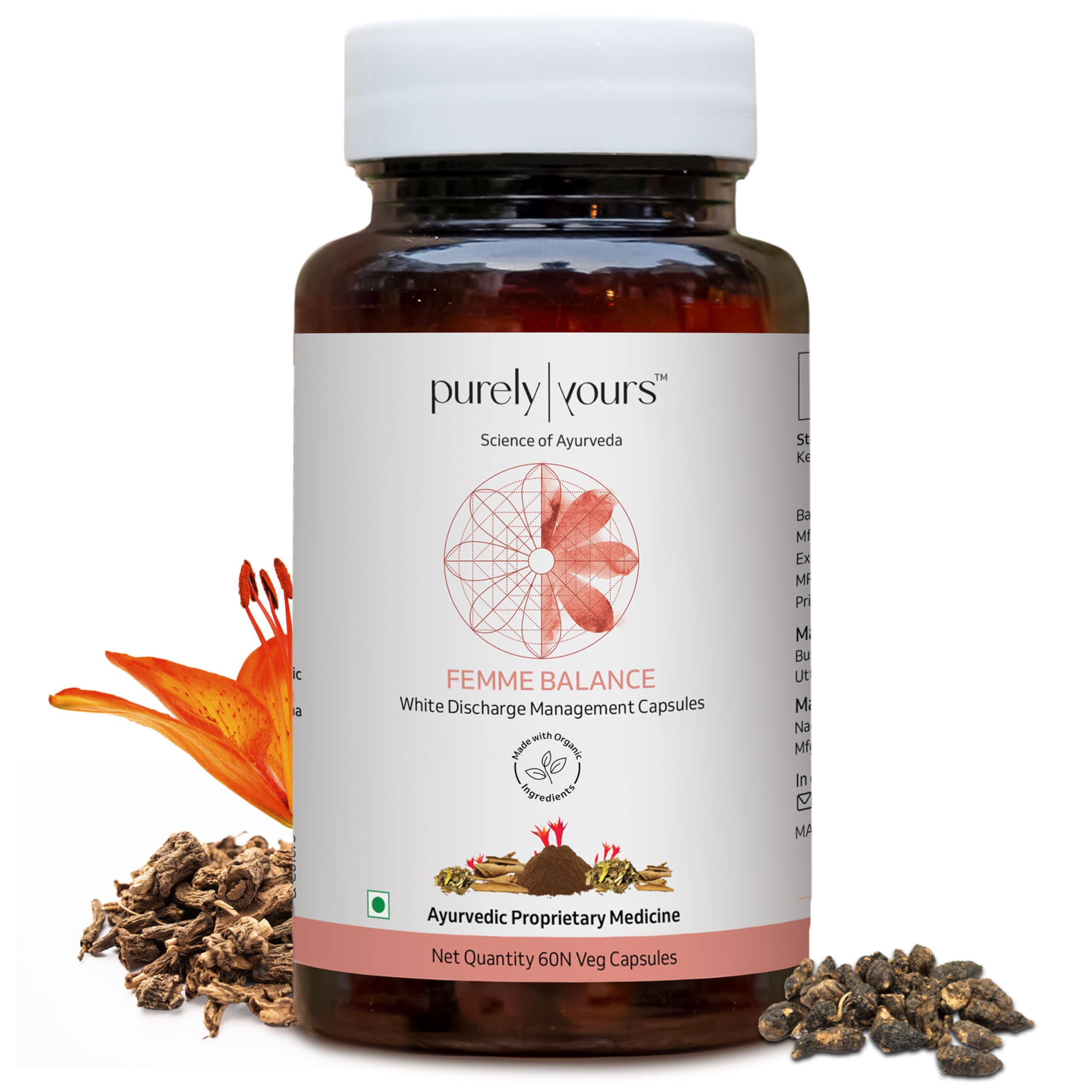 Female White Discharge Management Capsules - Femme Balance Natural Relief for Vaginal Itching, Odor, Burning & Leucorrhea, Balances Hormones & Menstrual Cycles, 60 Capsules-image-38