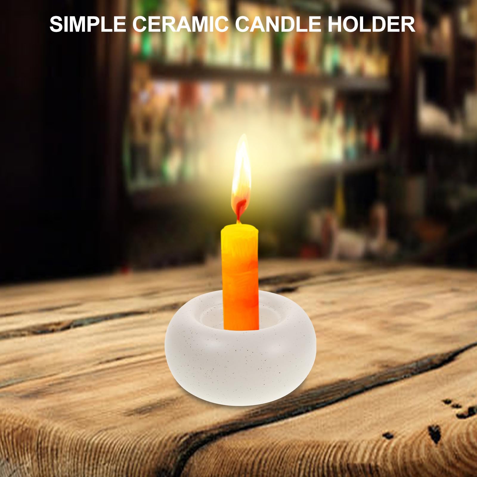 Toyvian 4 Piezas Candelabro de Cerámica Blanco Moderno para Té y Mesa