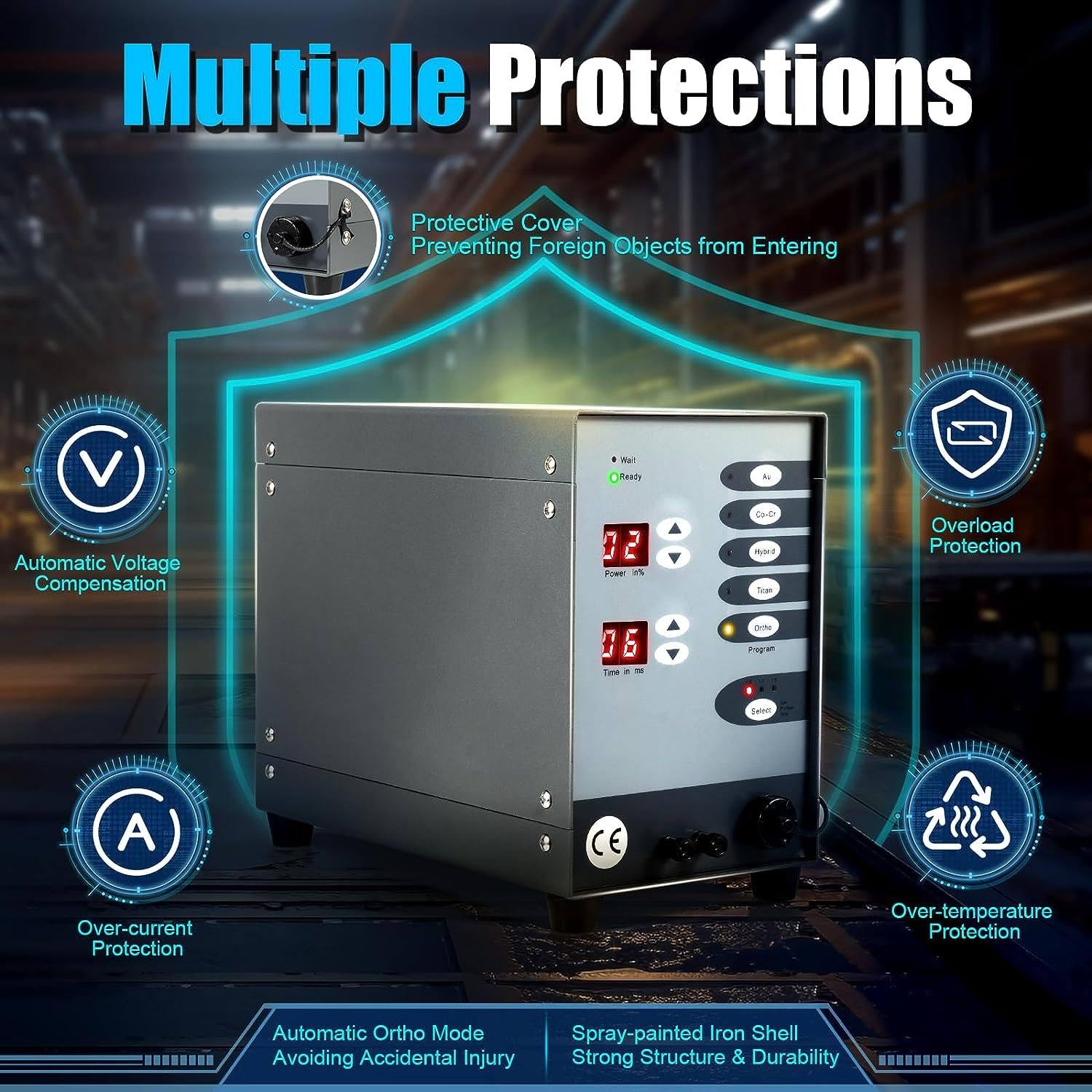 Kit Saldatore a Punti Portatile, Saldatore a Punti Permanente Ad a Impulsi 220V 60 Hz per Riparazione Di Pezzi in Lavorazione Di Oro E Hardware, Saldatore Laser Strumento Di Riparazione,100W/50A~600A