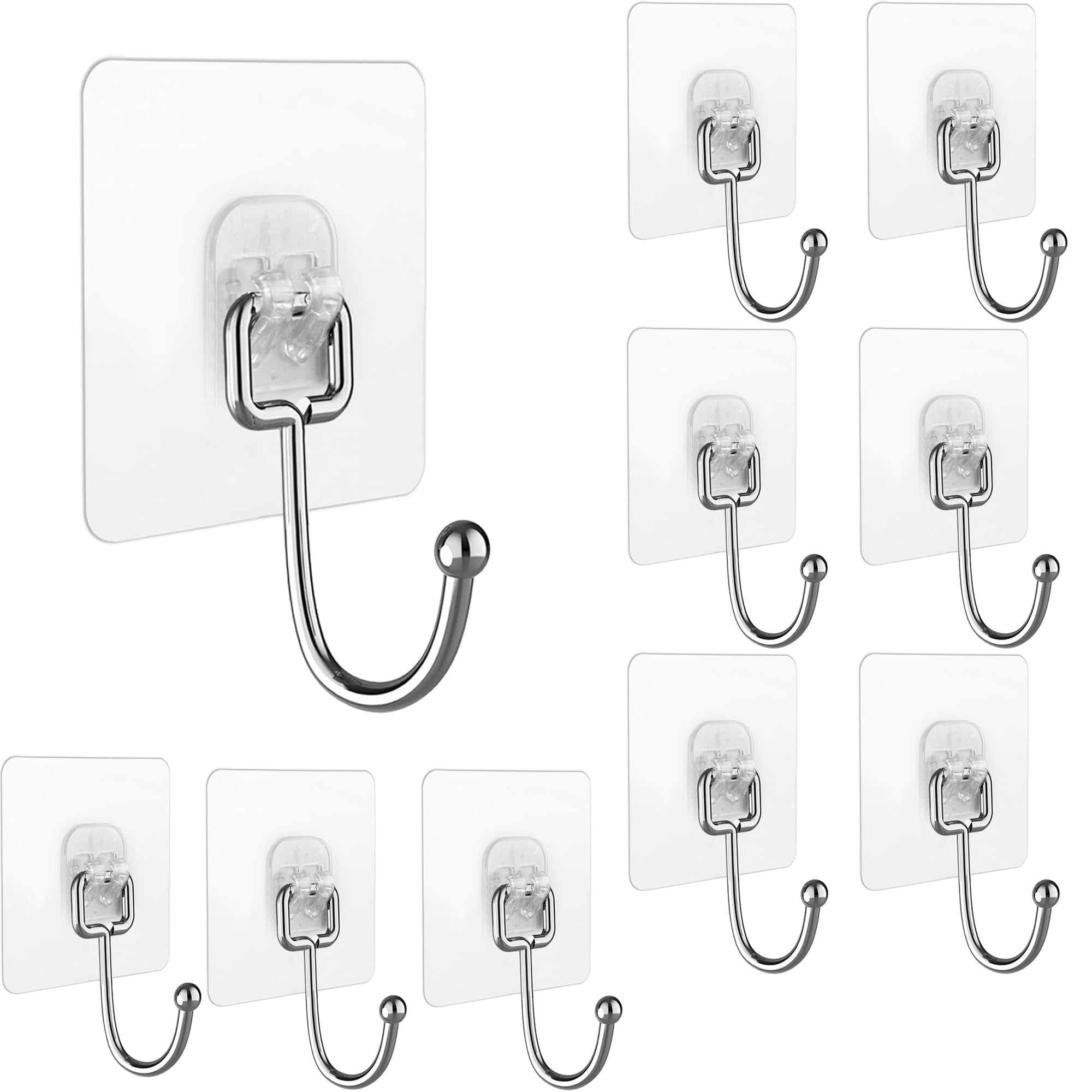 LS16-14 Adhesive Cabinet Drawer Pull Knobs - 10Pcs Self Hooks Clear Acrylic Crystal Shaped Pulls Handles Knob for Wardrobe Kitchen Cupboard Bathroom Dresser Furniture Door Window (10, 10 Pull Handle) (B0D67F35ZP) Amazon Price History, Amazon Price Tracker