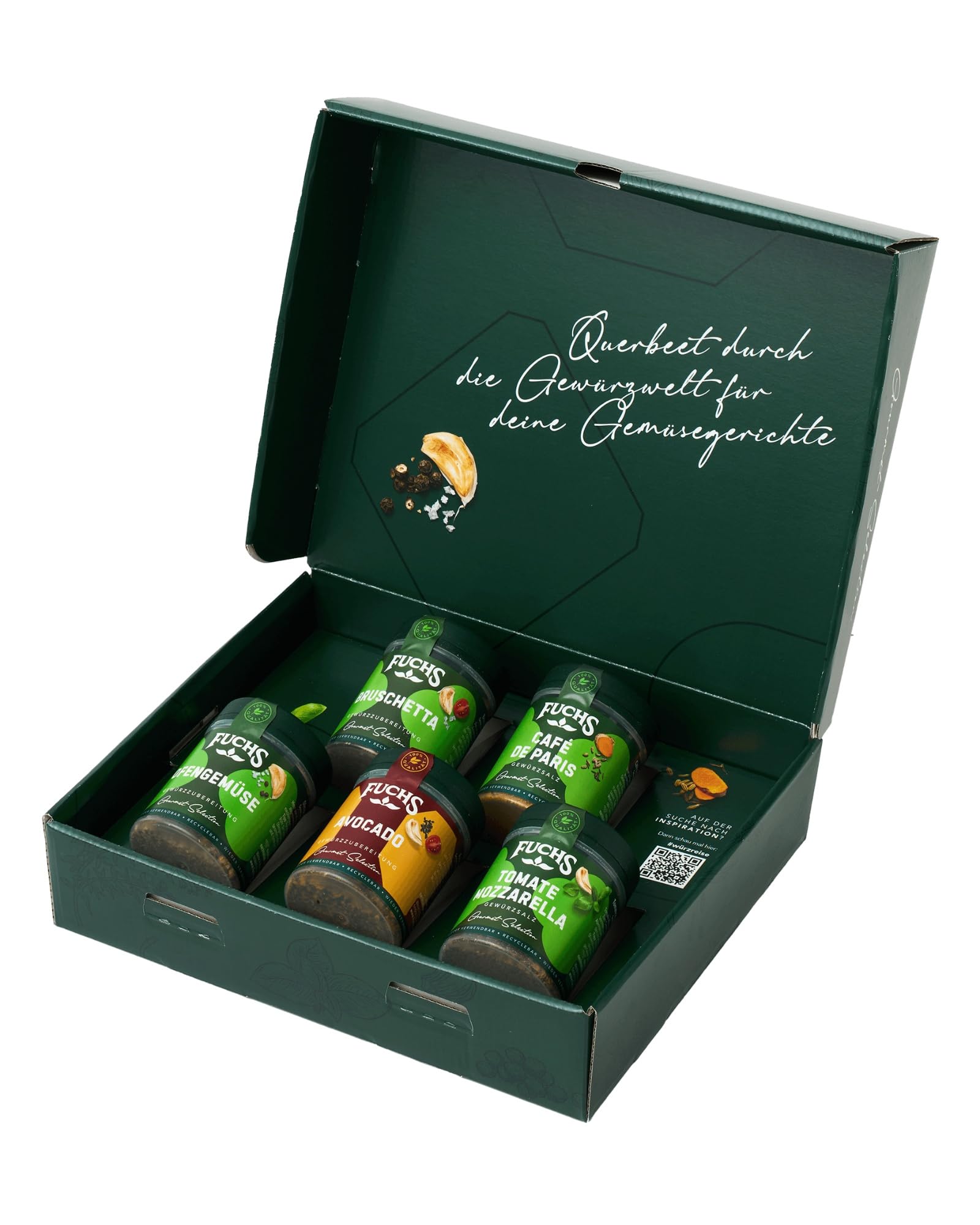 Fuchs Gewürze Gourmet Selection Veggie-Geschenkbox – 5 Gewürzmischungen