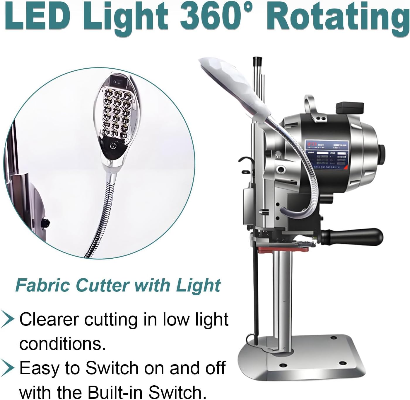 1100W/1200W Vertical Electric Cloth Cutting Machine,Industrial Fabric Cutting Tools,110V/220V with 9.8" Alloy Steel Blade & Automatic Sharpening for Fabric Leather Paper 10in-220V