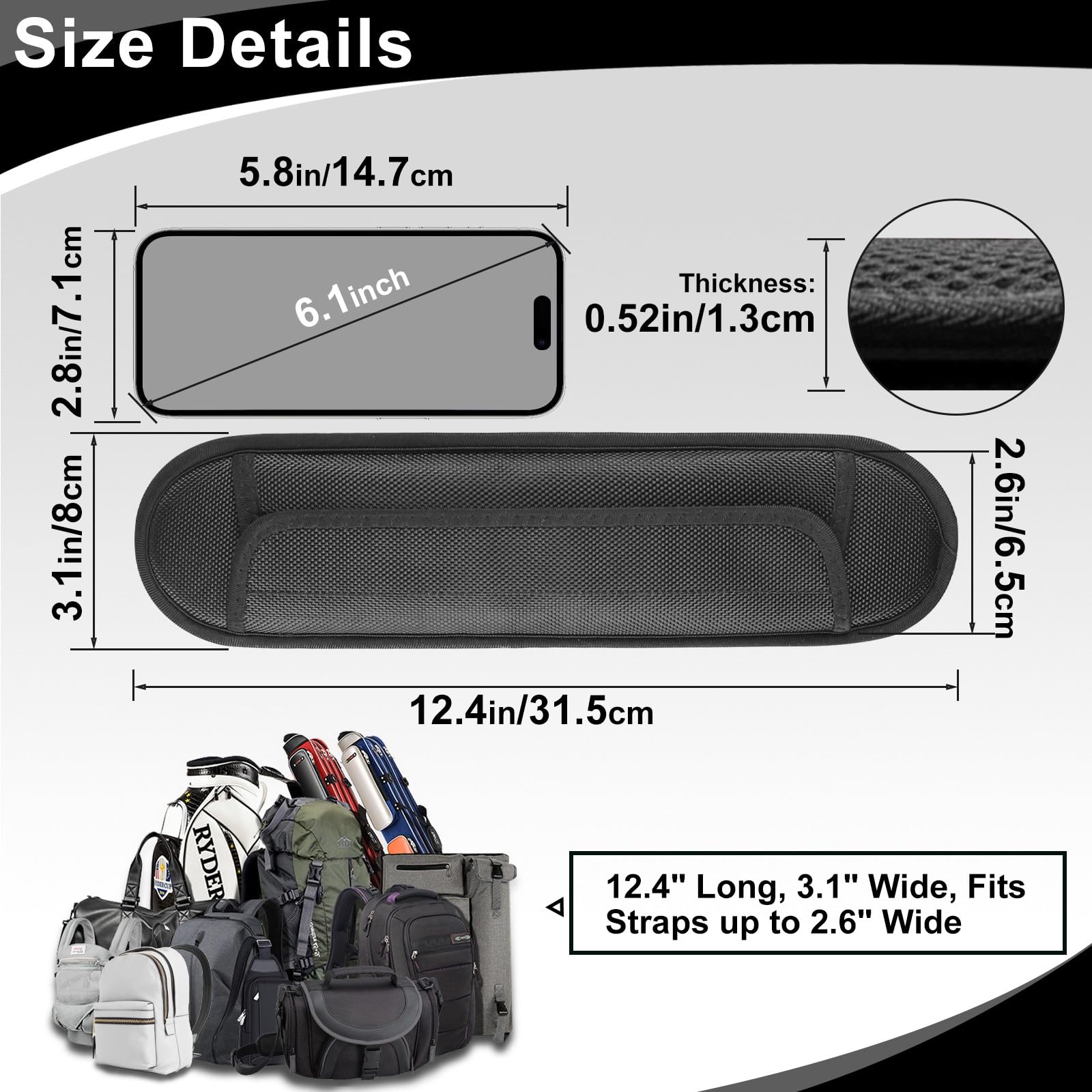 FIEIL 2 Pack Extra Thick Shoulder Strap Pad, Universal Replacement Shoulder Pad, for Shoulder Bags, Detachable Shoulder Strap Pad Pads Help Relieve Shoulder Pain(Sandwich Mesh-Red)