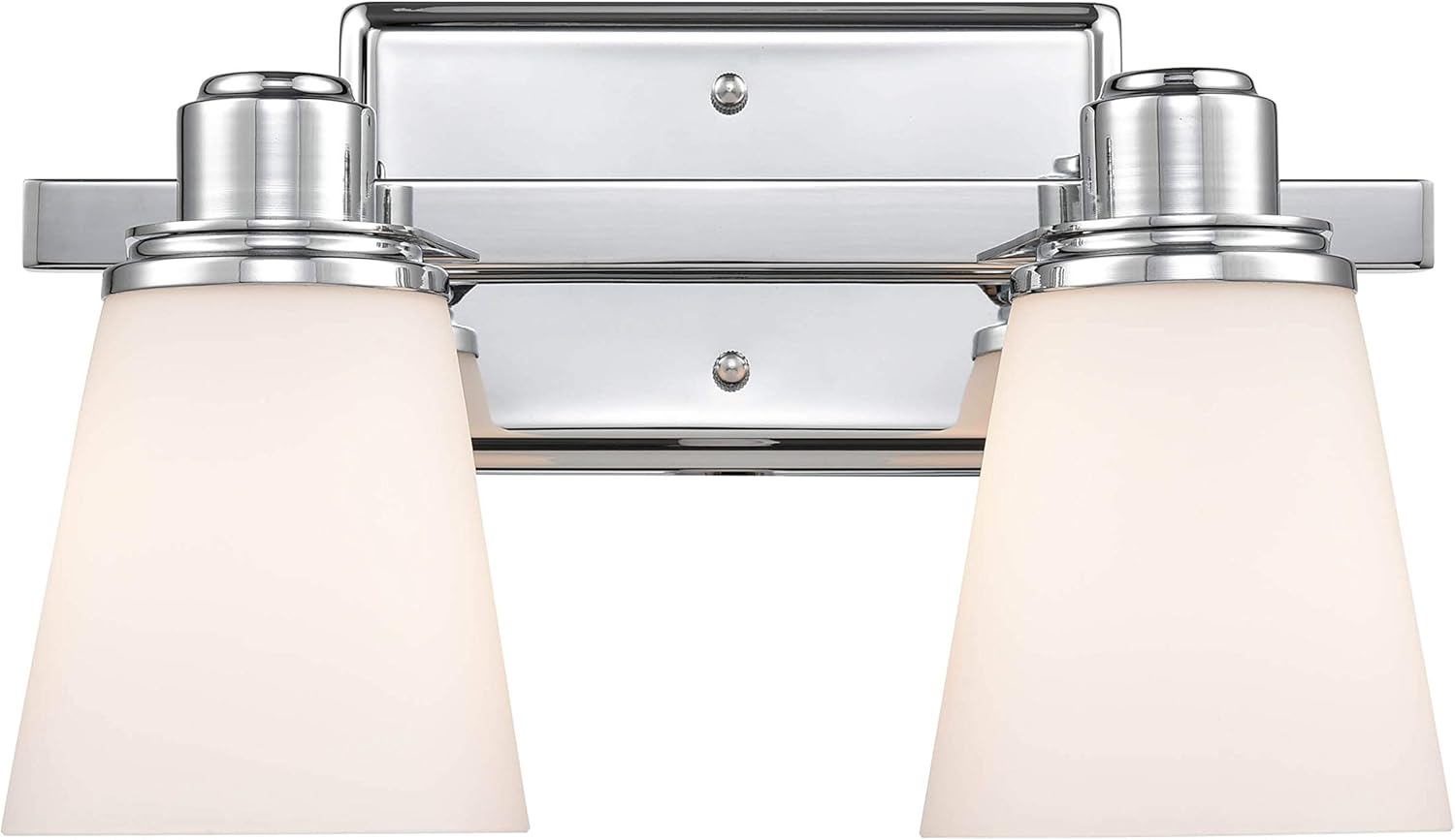 Linea di Liara Terracina Chrome Bathroom Light Fixtures Over Mirror 2-Light Bathroom Vanity Lights Fixture Wall Lighting Restroom Light Fixture with Frosted Glass Shade, UL Listed