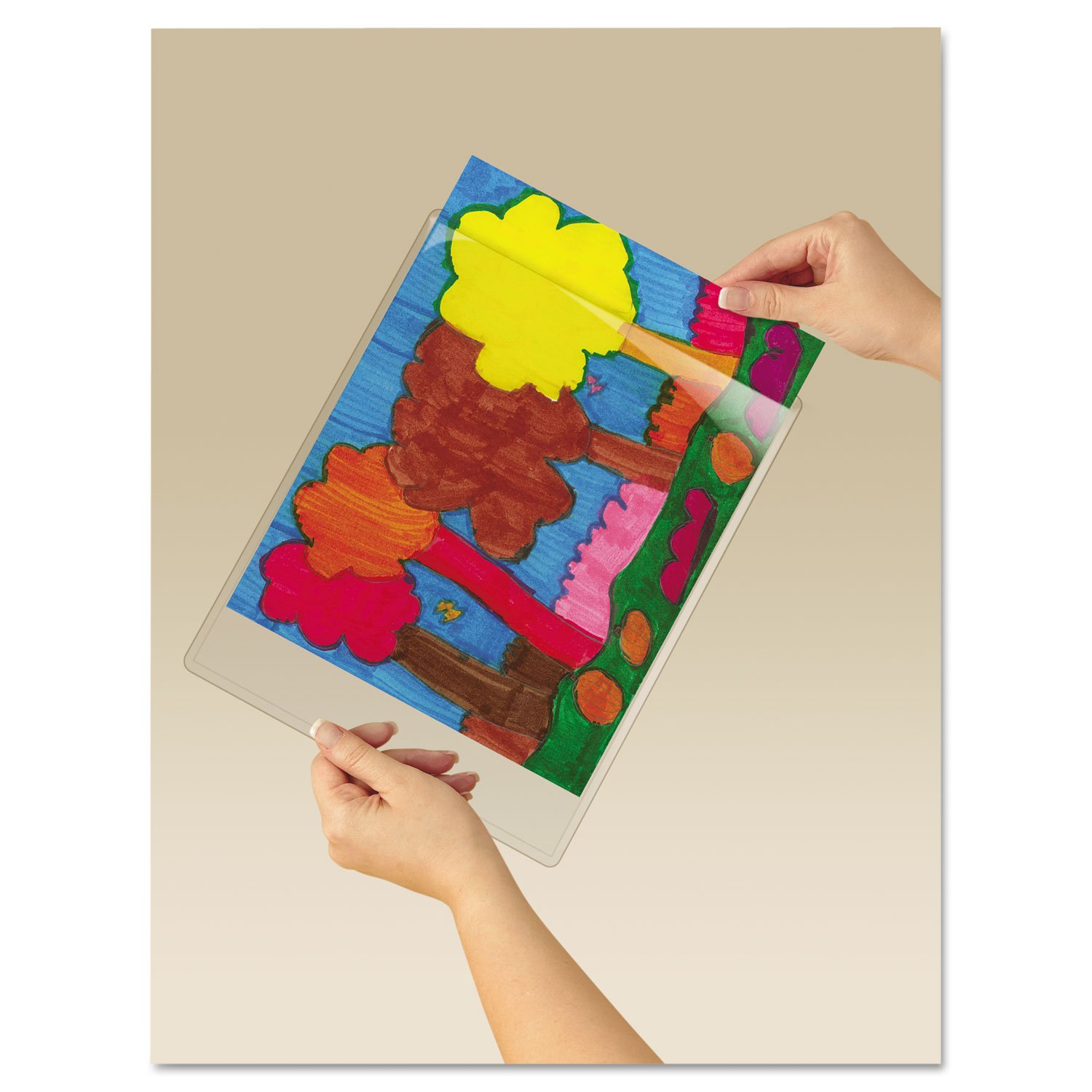 3M WL854C Scotch Display Pocket, Plastic, for 8-1/2 x 11 Insert, Clear, 1/Each