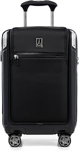 Travelpro Platinum Elite Hardside Expandable Spinner Wheel-Luggage TSA Lock Hard Shell Polycarbonate Suitcase, Shadow Black, Compact Carry on with Laptop Pocket 20-Inch