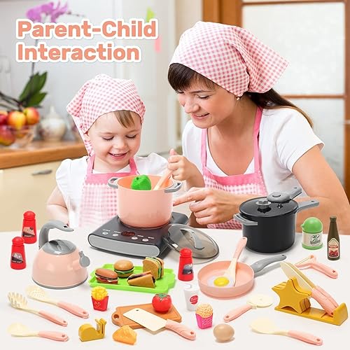 Miniatura 8 de CUTE STONE Juguetes para fregadero de cocina que cambian de color con agua corriente, juego de juguetes de cocina para niños con ollas y sartenes,