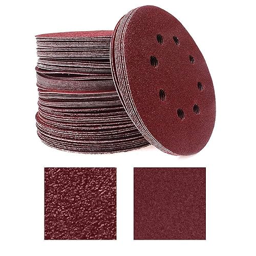 Miniatura 4 de Paquete de 80 discos de lijado de 5 pulgadas, lijadora de 8 agujeros para almohadilla de pulido de taladro placa de gancho y bucle 60 80 120 180 240