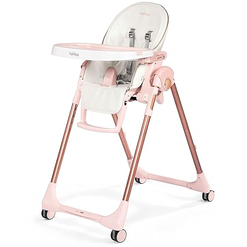 Peg Perego Prima Pappa Zero 3 - Silla alta - para niños recién nacidos hasta 3 años de edad - Fabricado en Italia - Mon Amour beige y rosa