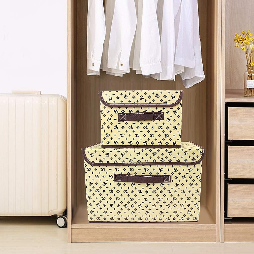 10sets Foldable Storage Bag Set of 2 Large Small Foldable Clothes Organizer Storage Great for Clothes Closets Bedrooms and More