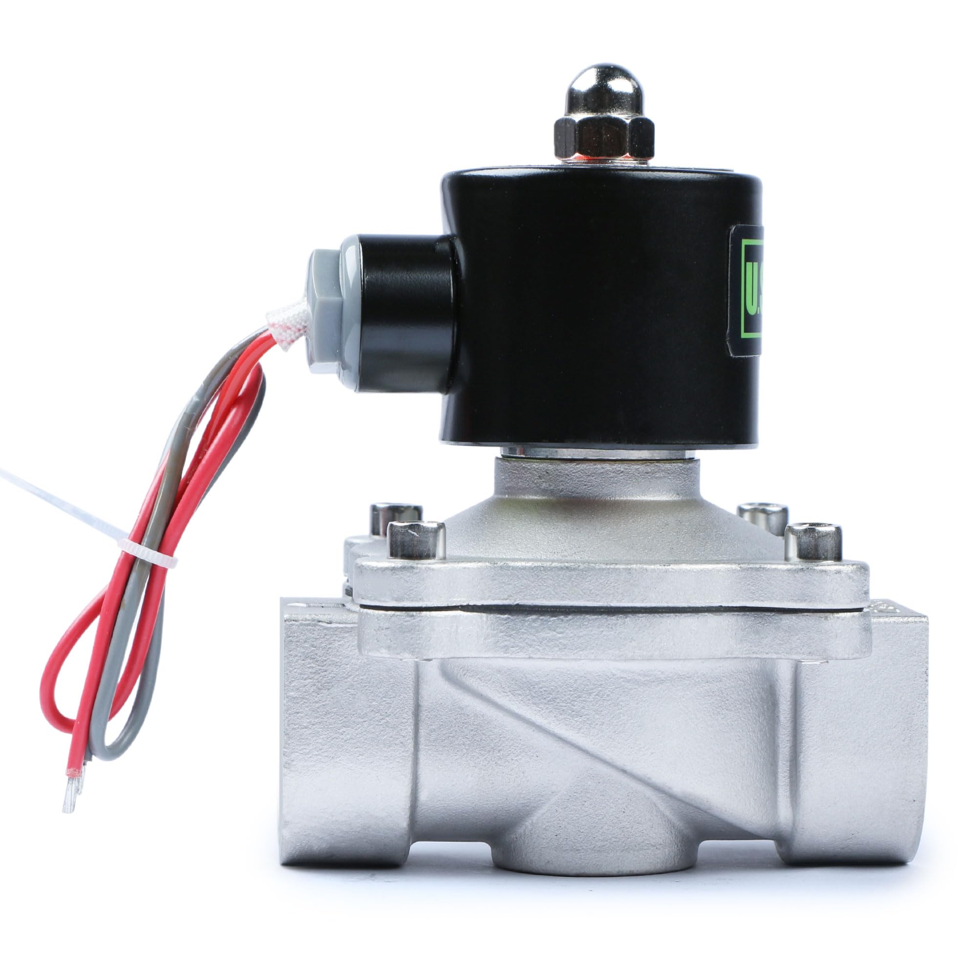 Válvula solenoide eléctrica de acero inoxidable de 24 V CA N.C. para combustible de agua de aire Viton de 1 pulgada