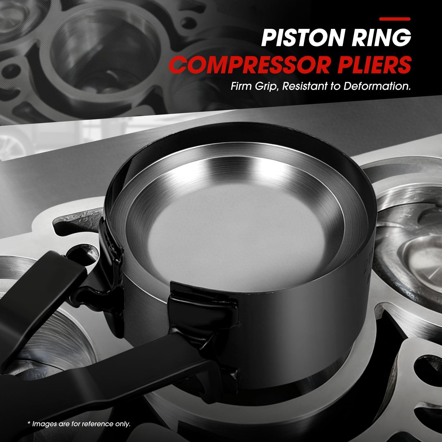 DNA MOTORING TOOLS-00537 - Set compressore ad anello per motore, con pinze a compressione e 7 anelli per pistone (2-7/8" - 4-5/8") - per auto, camion e moto, kit di installazione e rimozione