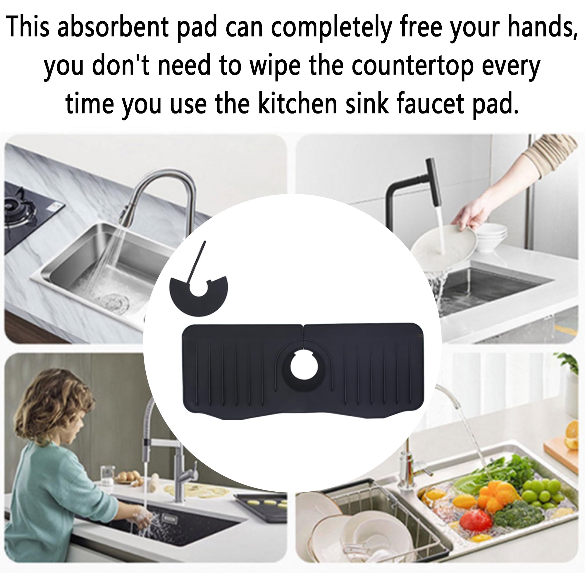 LONGHAO Tapis De Robinet,Tapis De Robinet En Silicone,Tapis Absorbant